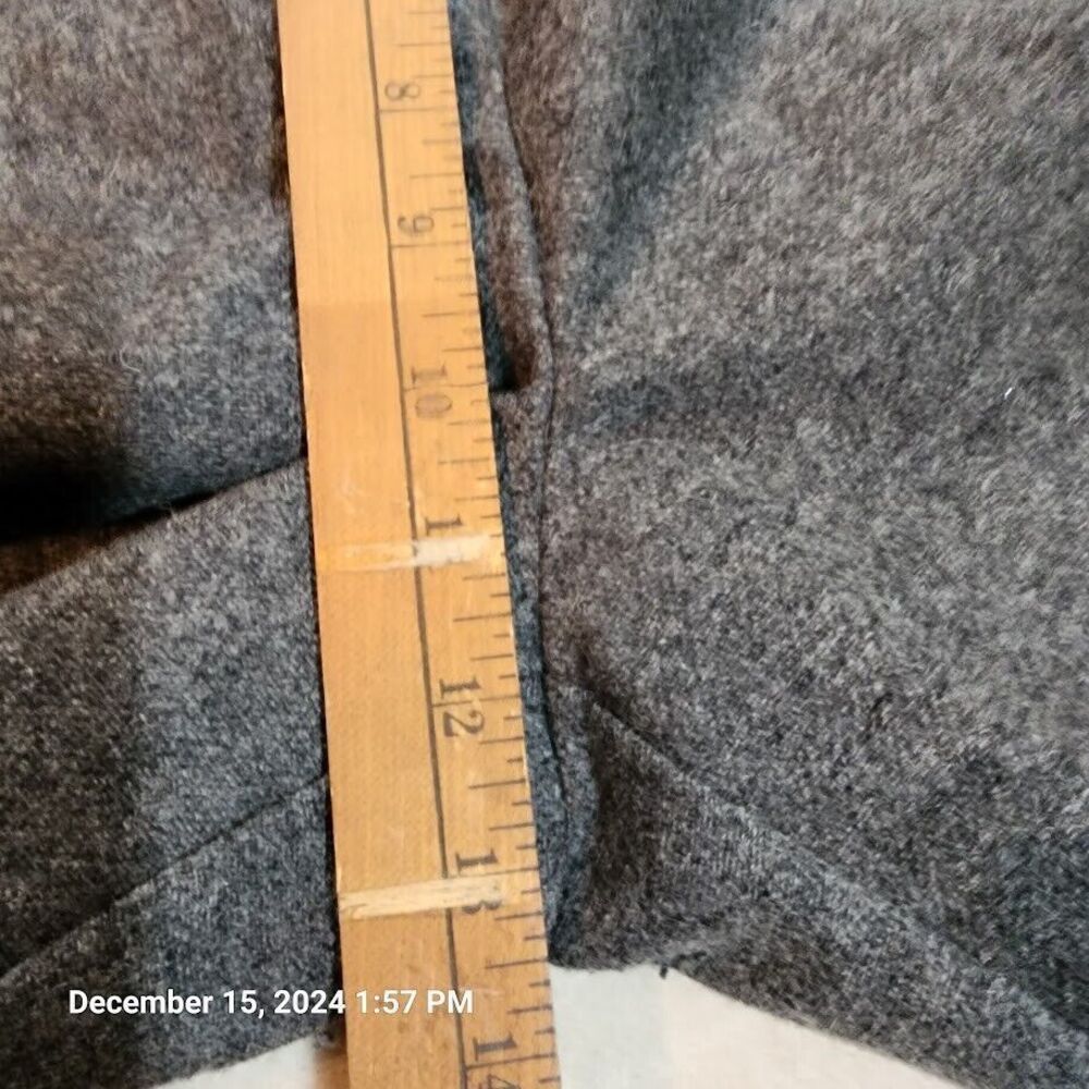 Sag Harbor Women Size 12 Grey Wool Blend Trousers Pants with Elastic Waist Sides - Picture 8 of 10